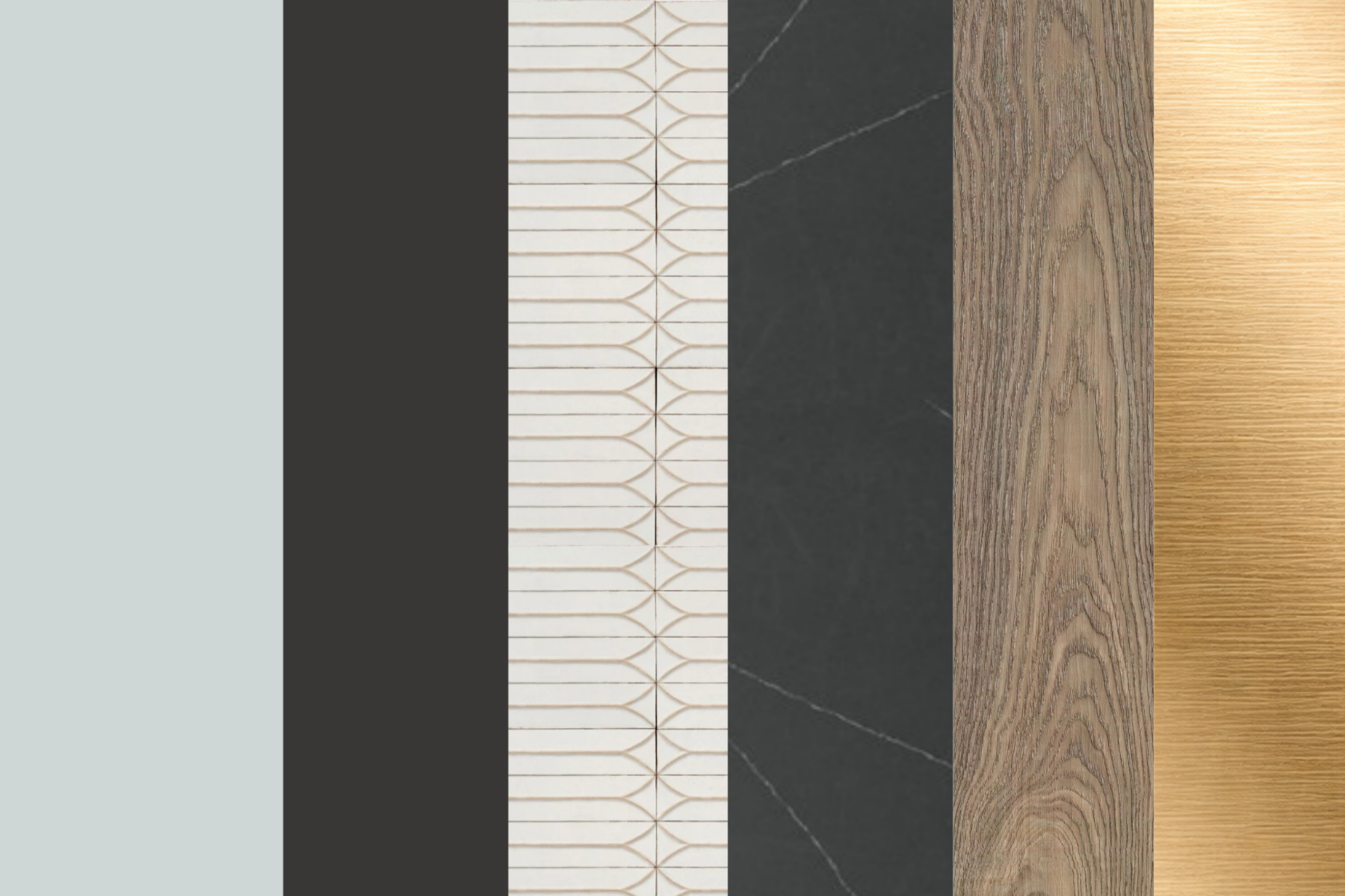 Finish board indicating the colors and materials available in the Estates homes at Laurel, a Collective.